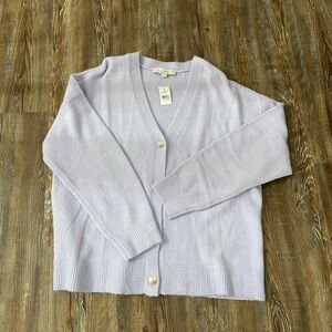 NWT Loft Lavender Cardigan Sweater Size Medium